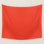 Tomato Red Solid Color Wall Tapestry Gallery Image 4