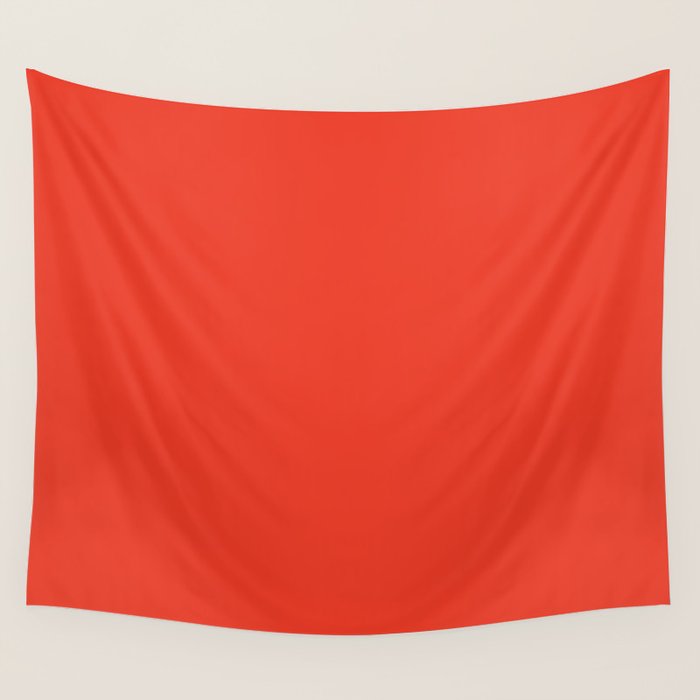 Tomato Red Solid Color Wall Tapestry Gallery Image 4