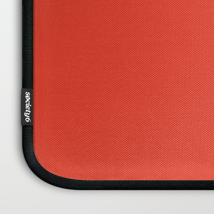 Tomato Red Solid Color Laptop Sleeve Gallery Image 3