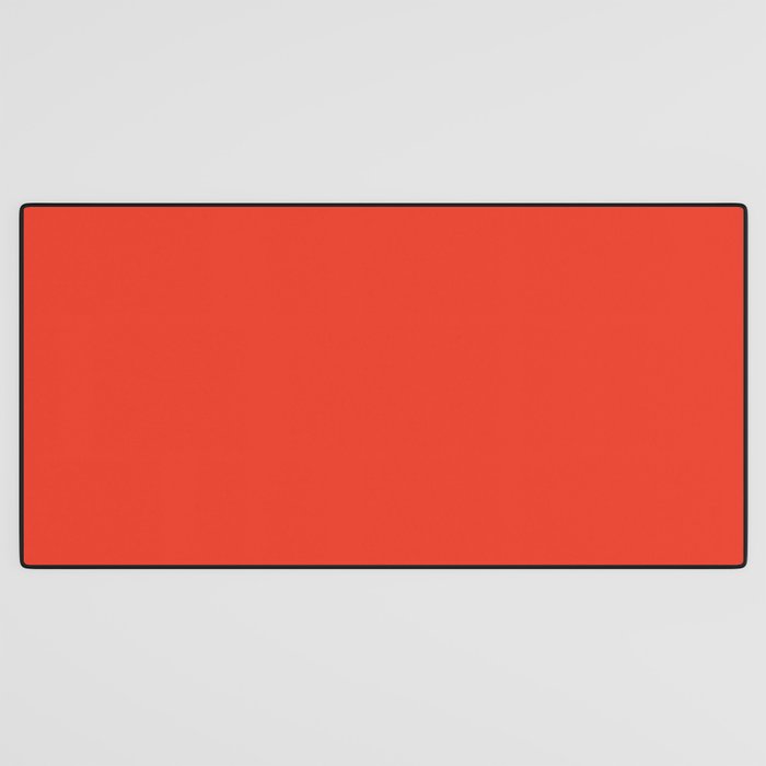 Tomato Red Solid Color Desk Mat Gallery Image 3
