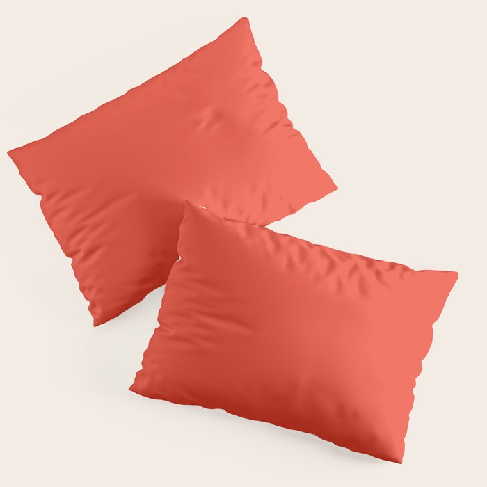Tomato Red Solid Color Pillow Sham Gallery Image 1