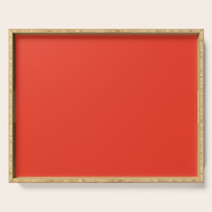 Tomato Red Solid Color Serving Tray Gallery Image 1