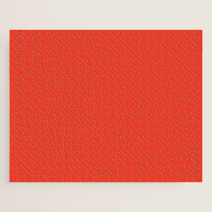 Tomato Red Solid Color Jigsaw Puzzle