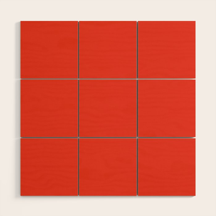 Tomato Red Solid Color Wood Wall Art Gallery Image 1
