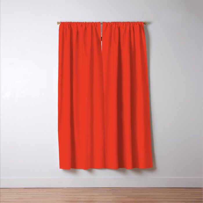 Tomato Red Solid Color Window Curtain Gallery Image 3