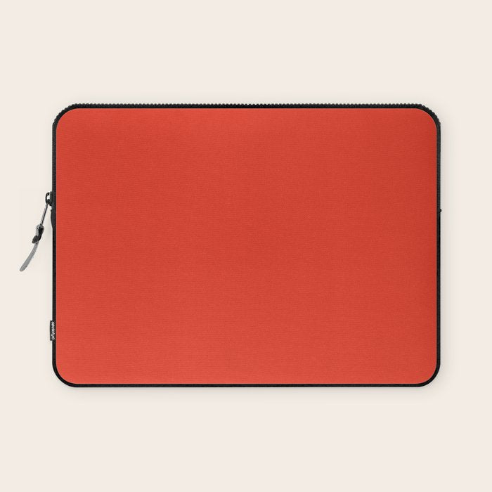 Tomato Red Solid Color Laptop Sleeve Gallery Image 1