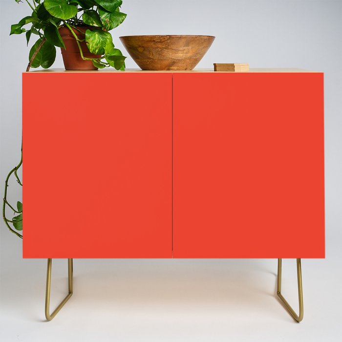 Tomato Red Solid Color Credenza Gallery Image 1