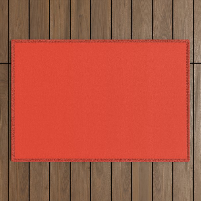 Tomato Red Solid Color Outdoor Rug Gallery Image 1
