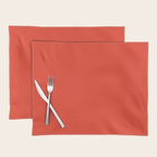 Tomato Red Solid Color Placemat Gallery Image 1