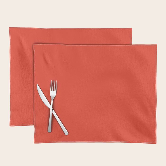 Tomato Red Solid Color Placemat Gallery Image 1