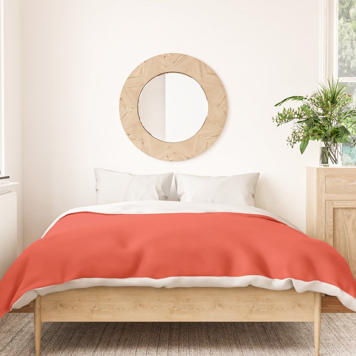 Tomato Red Solid Color Duvet Cover Gallery Image 3