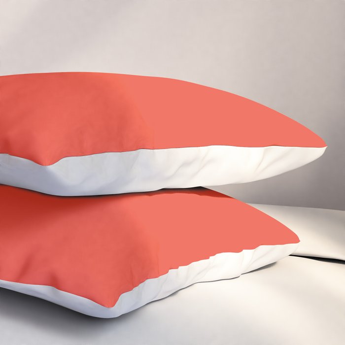 Tomato Red Solid Color Pillow Sham Gallery Image 3