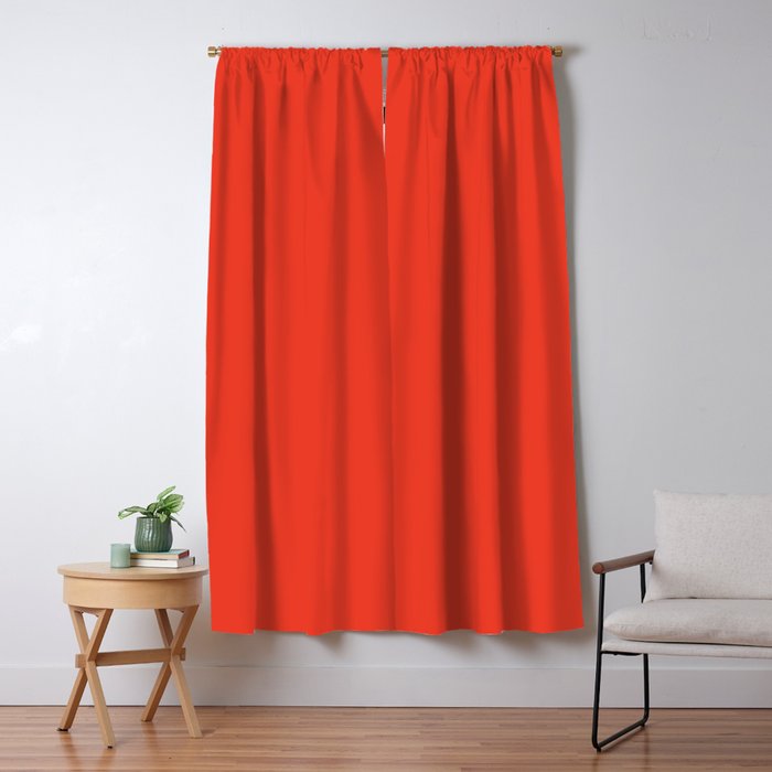 Tomato Red Solid Color Window Curtain Gallery Image 5