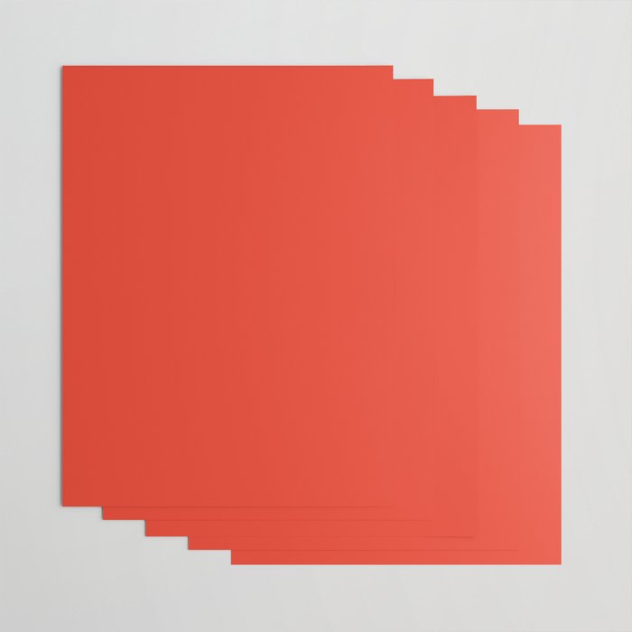 Tomato Red Solid Color Wrapping Paper Gallery Image 3