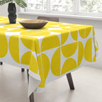 Mid Century Modern Geometric 04 Lemon Yellow Tablecloth Gallery Image 3