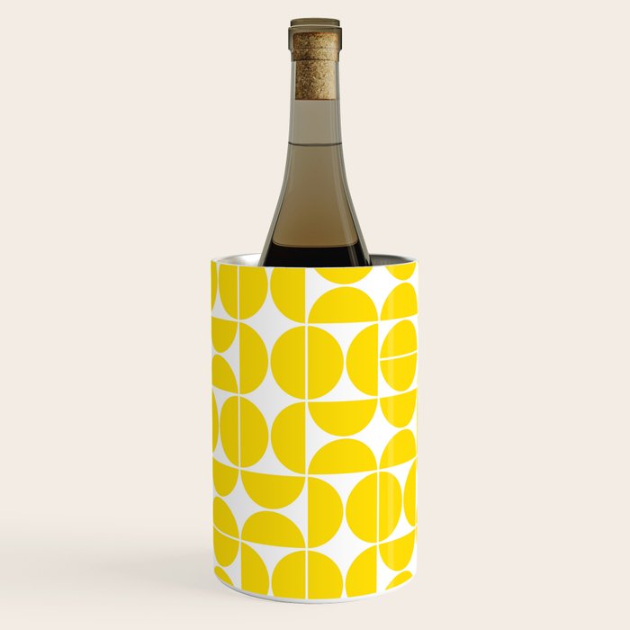 Mid Century Modern Geometric 04 Lemon Yellow Wine Chiller Gallery Image 2