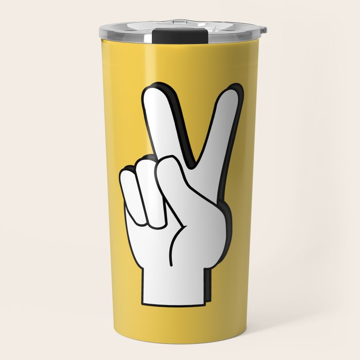 Peace Sign yellow Travel Mug Gallery Image 1