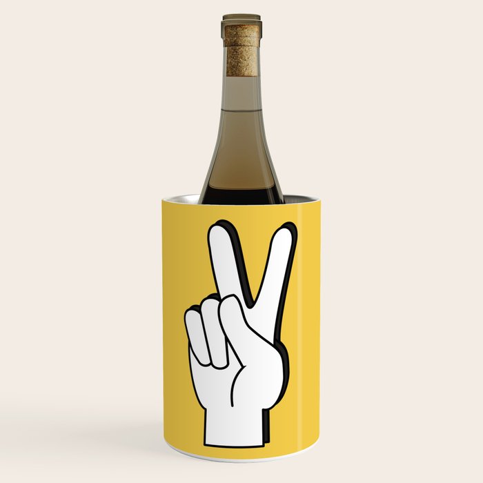 Peace Sign yellow Wine Chiller Gallery Image 1