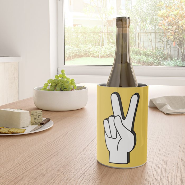Peace Sign yellow Wine Chiller Gallery Image 4