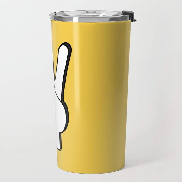 Peace Sign yellow Travel Mug Gallery Image 2
