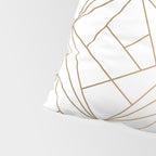 Geometric Gold Pattern With White Shimmer Pillow Sham Gallery Image 4