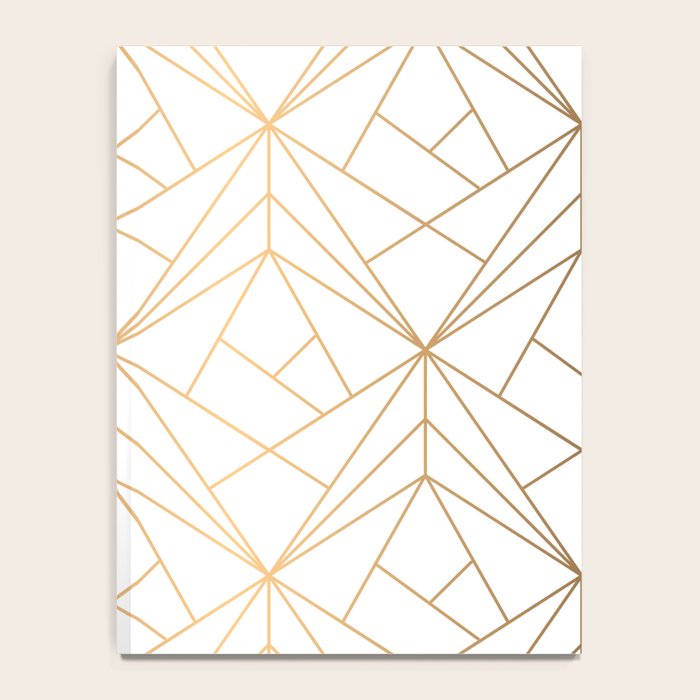 Geometric Gold Pattern With White Shimmer Notebook Gallery Image 4