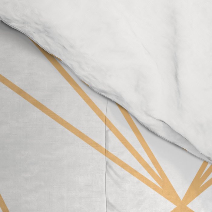Geometric Gold Pattern With White Shimmer Comforter Gallery Image 4