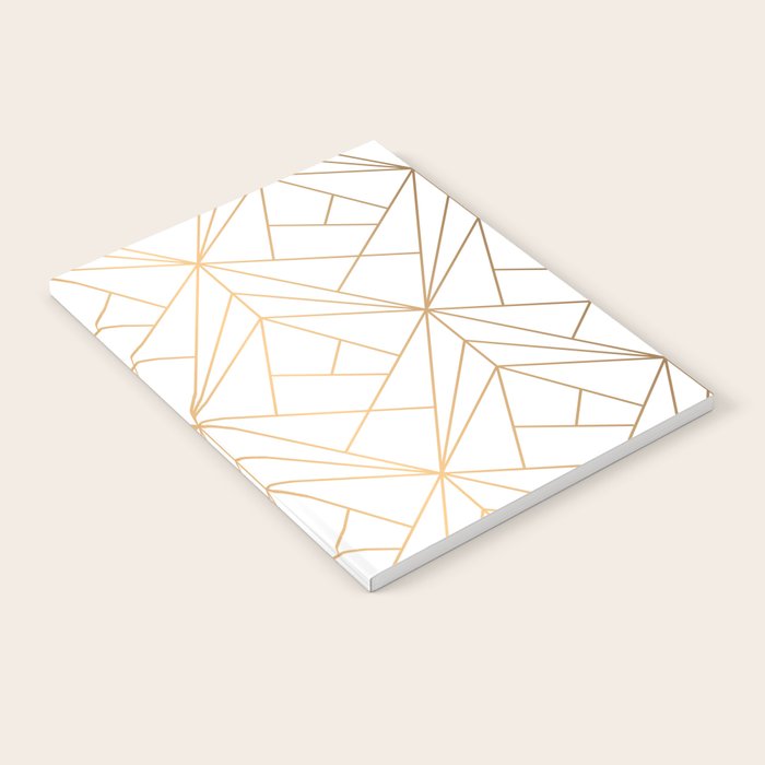 Geometric Gold Pattern With White Shimmer Notebook Gallery Image 2