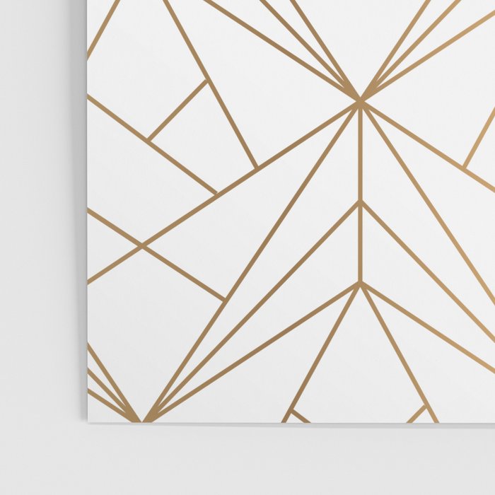 Geometric Gold Pattern With White Shimmer Poster Gallery Image 3