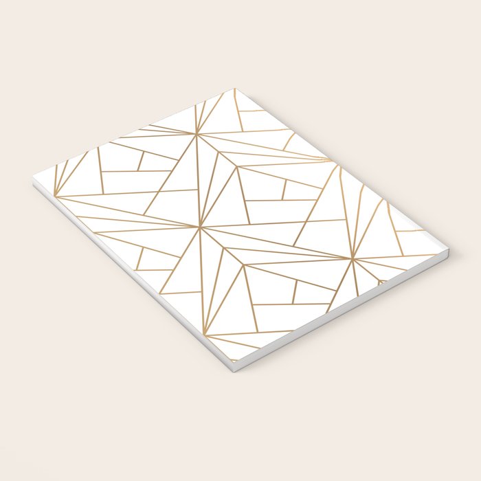 Geometric Gold Pattern With White Shimmer Notebook Gallery Image 3