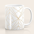 Geometric Gold Pattern With White Shimmer Coffee Mug Gallery Image 1