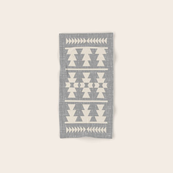 Southwestern Pattern 131 Gray and Beige Bath Towel Gallery Image 1