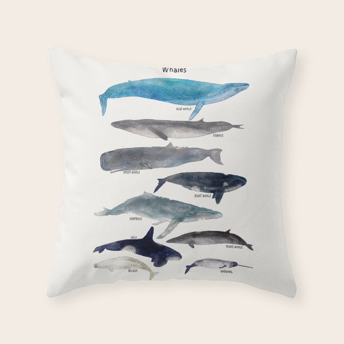 whales Throw Pillow Gallery Image 1