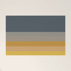 Gradient Stripes Minimalist Color Block in White, Navy Blue, Gray, and Mustard Welcome Mat Gallery Image 1