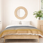Gradient Stripes Minimalist Color Block in White, Navy Blue, Gray, and Mustard Duvet Cover Gallery Image 3