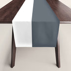 Gradient Stripes Minimalist Color Block in White, Navy Blue, Gray, and Mustard Table Runner Gallery Image 1