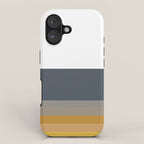 Gradient Stripes Minimalist Color Block in White, Navy Blue, Gray, and Mustard iPhone Case Gallery Image 1