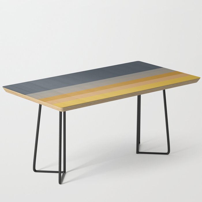 Gradient Stripes Minimalist Color Block in White, Navy Blue, Gray, and Mustard Coffee Table Gallery Image 1