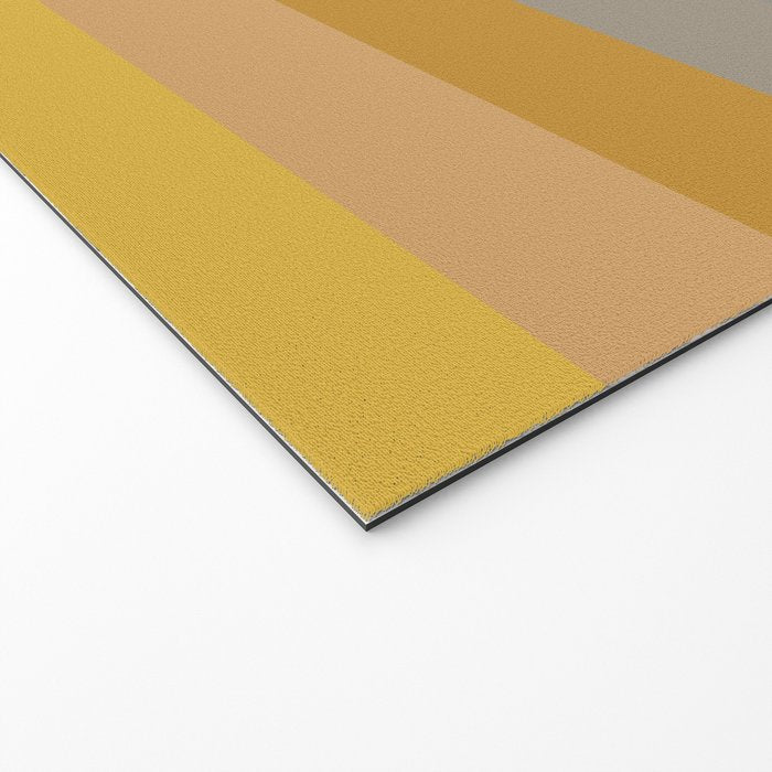 Gradient Stripes Minimalist Color Block in White, Navy Blue, Gray, and Mustard Welcome Mat Gallery Image 2