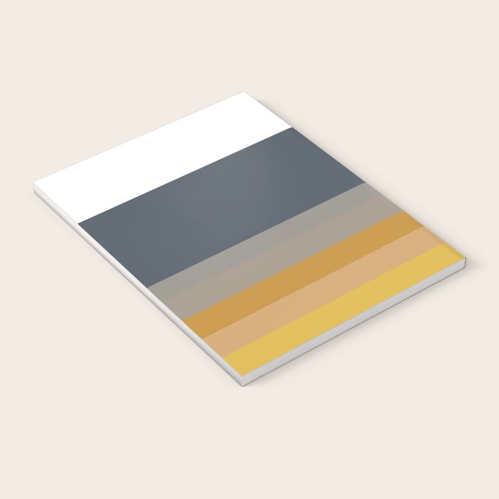 Gradient Stripes Minimalist Color Block in White, Navy Blue, Gray, and Mustard Notebook Gallery Image 3