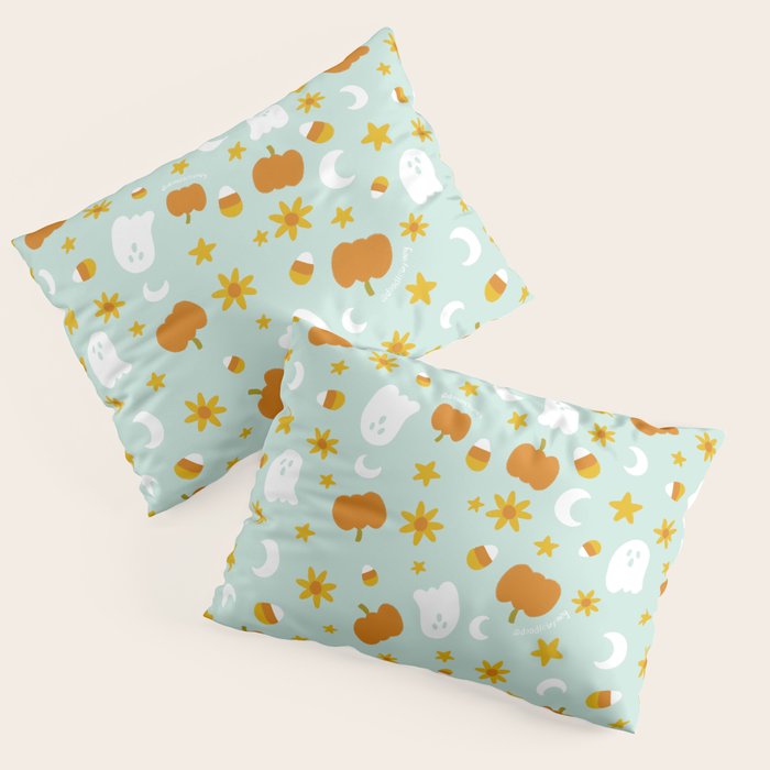 Is It Fall Yet in Blue Pillow Sham Gallery Image 3