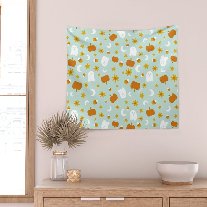 Is It Fall Yet in Blue Wall Tapestry Gallery Image 2