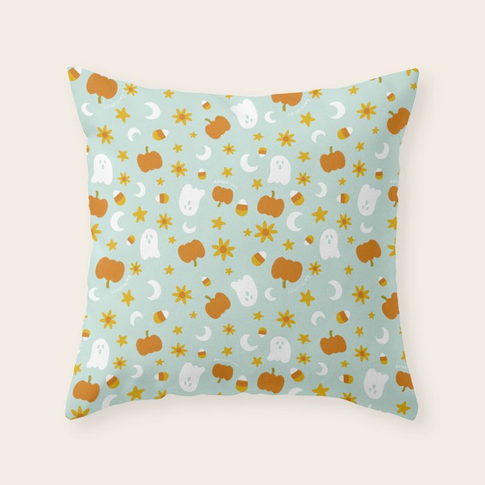 Is It Fall Yet in Blue Throw Pillow Gallery Image 6