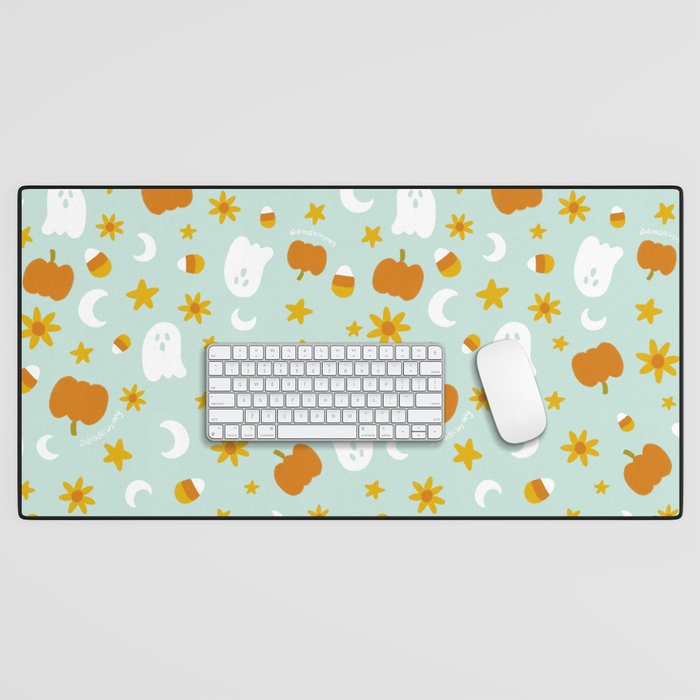 Is It Fall Yet in Blue Desk Mat Gallery Image 1
