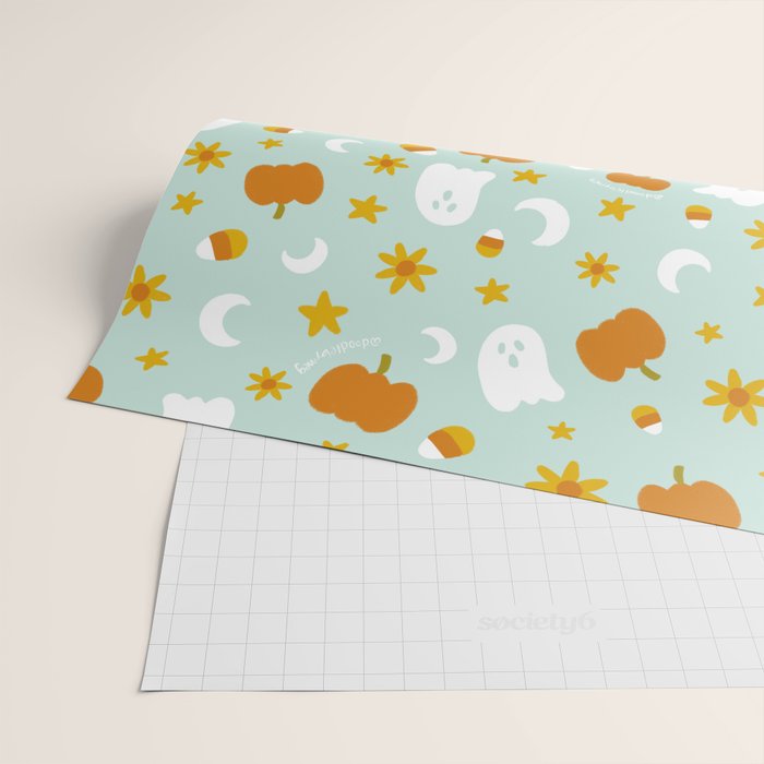 Is It Fall Yet in Blue Wrapping Paper Gallery Image 2