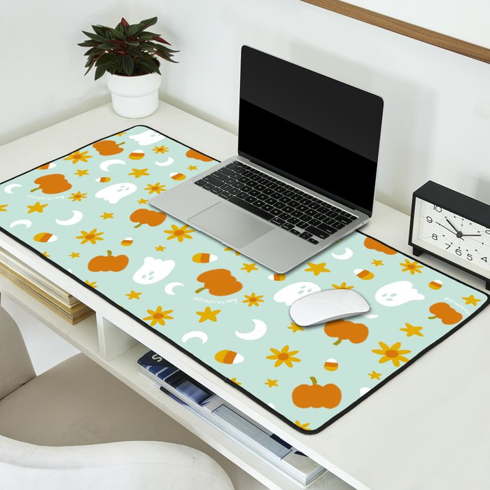 Is It Fall Yet in Blue Desk Mat Gallery Image 2