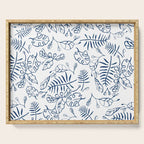 Tropical Plant Boho Chinoiserie Blue and White Serving Tray Gallery Image 1