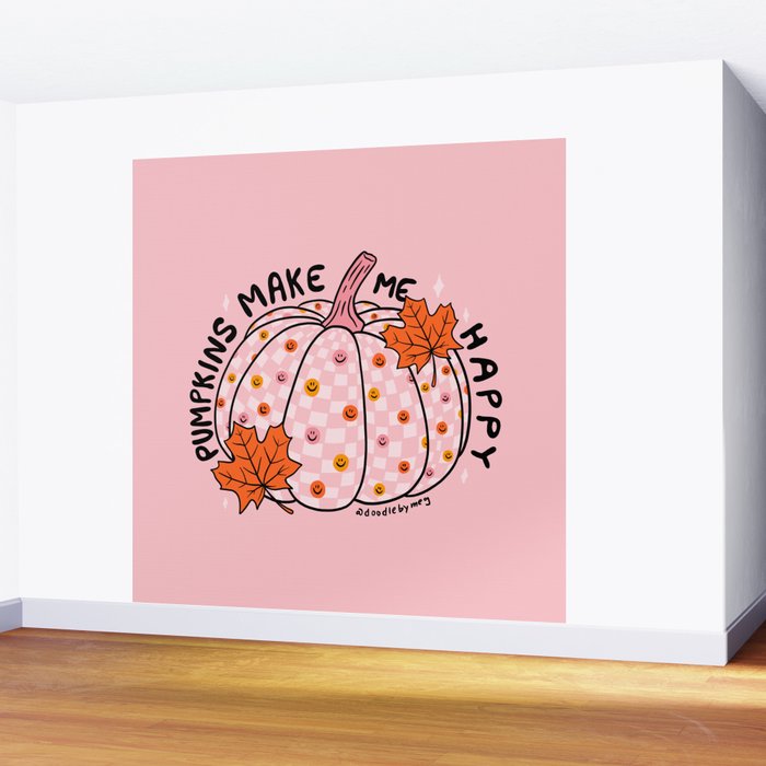 Pumpkins Make Me Happy Wall Mural Gallery Image 2