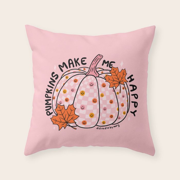 Pumpkins Make Me Happy Throw Pillow Gallery Image 6