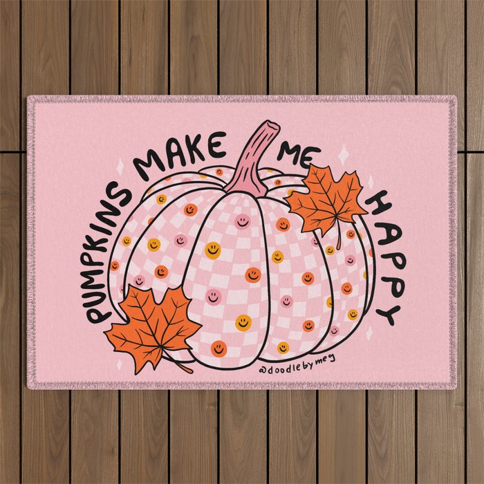 Pumpkins Make Me Happy Outdoor Rug Gallery Image 1
